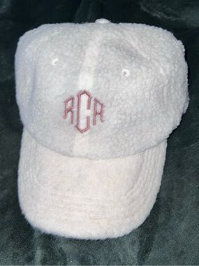 Marleylilly NWTMonogram Sherpa Baseball Cap - Cream & Beige